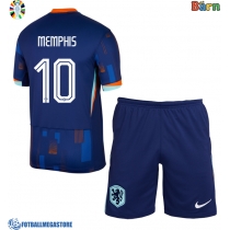 Fotballdrakt Barn Nederland Memphis Depay #10 Bortedraktsett EM 2024 Kortermet (+ Korte bukser)